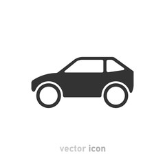 Gray car icon on white background. Vector illustration.