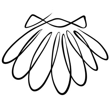 shell drawn by one twisty inextricable black line