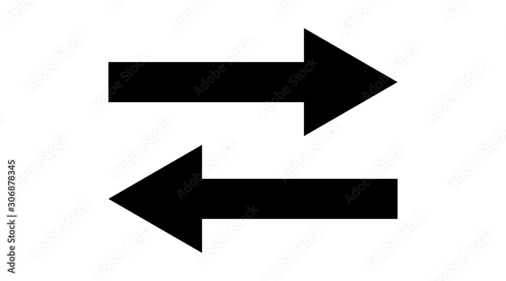 Canvas Prints arrows vector icons. two black arrows, isolated on white background. arrow. arrows for web design