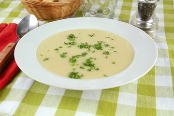 plate of vegetable soup