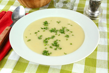 plate of vegetable soup