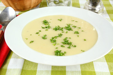 plate of vegetable soup