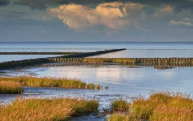 Flut im Wattenmeer. Ostfriesland