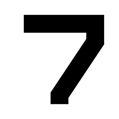 Obraz premium Letters and numbers - simple square font - black number 7 - vector