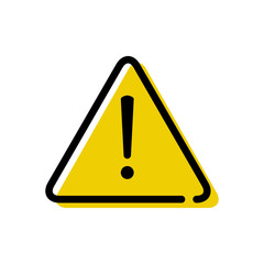 Se&ntilde;al de advertencia de peligro. Icono plano lineal se&ntilde;al tri&aacute;ngulo amarillo con aviso de peligro