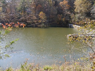 Scenic view of the Black Bass Lake in Eureka Springs, Arkansas.