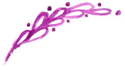 Hand Drawn Isolated Watercolor Leaf Floral Element