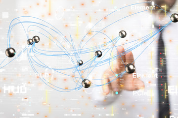 Abstract technology geometric and data