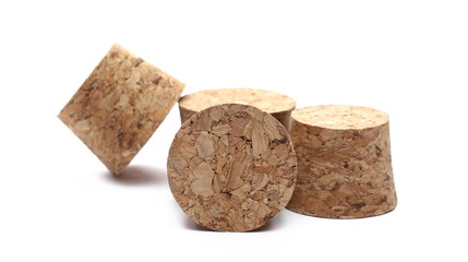 Wine corks isolated on white background