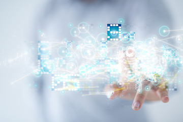 Innovation futuristic digital data binary code background technology