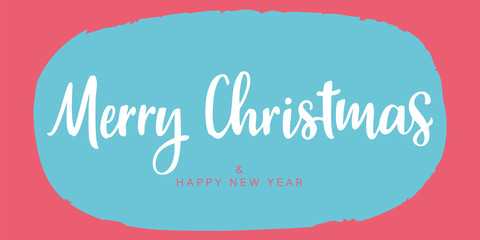 Merry Christmas vector text hand drawn lettering. 
