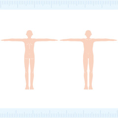 男性　メディカル　美容　裸　ヌード　全身　正面・背面