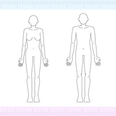 男性・女性　メディカル　美容　裸　ヌード　全身　正面