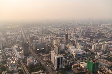Fototapeta na wymiar Aerial view of Bangkok, Thailand.
