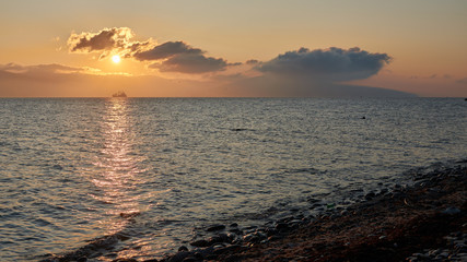 sunset over the sea
