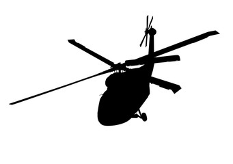 Helicopter detailed silhouette. Vector EPS 10