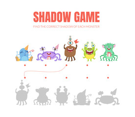Simple game with shadows. Vector illustration on a white background.