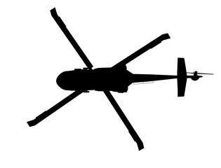 Black hawk helicopter vector silhouette - 306887312