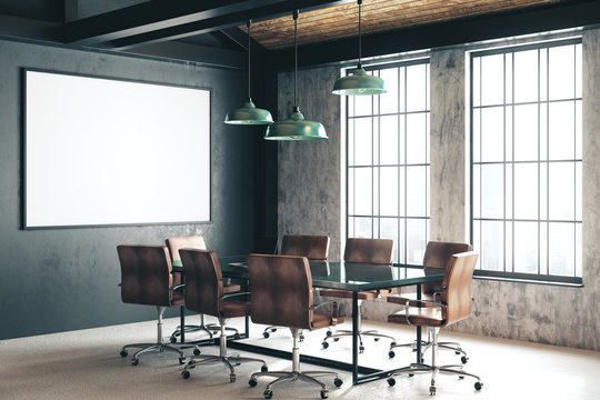 Blank Banner In Conference Room