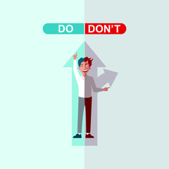 Do and don't with character design. Simple Illustration for business, website, and etc, simple to edit on illustrator.