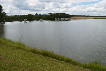 Peaceful view of Kamuzu Dam II in one of the poorest countries in the world - Malawi in Africa