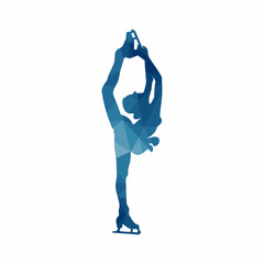 Figure skater performs bielmann spin. Figure skating sport vector illustration.  © ProfiTrollka