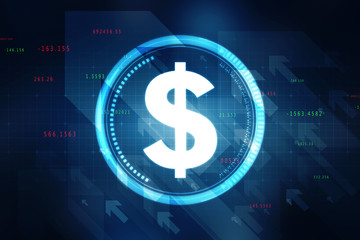 2d rendering usd Dollar symbol 