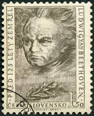 CZECHOSLOVAKIA - 1952: shows Ludwig van Beethoven (1770-1827), composer, International Music Festival, Prague, 1952