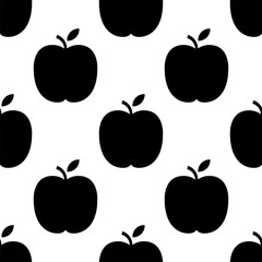 Apple Icon Seamless Pattern, Fruit / Food Icon