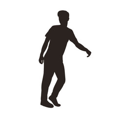  white background, black silhouette of a dancing guy