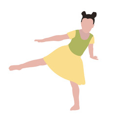 without face, dancing little girl