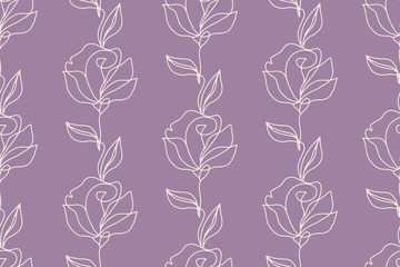 Floral seamless pattern with roses flowers, endless texture