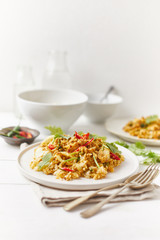 Stir fried squid with curry powder, Thai food .