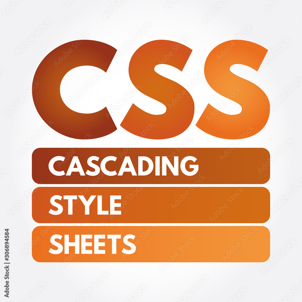 Poster css - cascading style sheets acronym, technology concept background