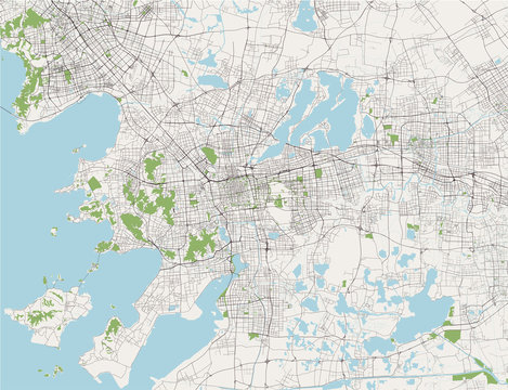 map of the city of Suzhou, China