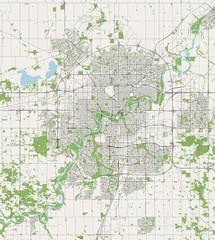 map of the city of Edmonton, Canada