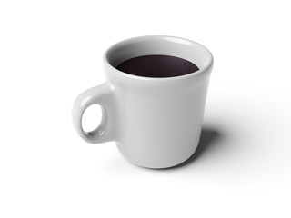Cup of coffee isolated on white background