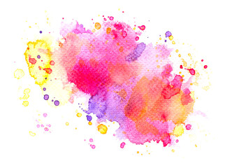 splash pink on paper abstract watercolor background.