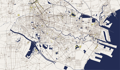 map of the city of Tianjin, China