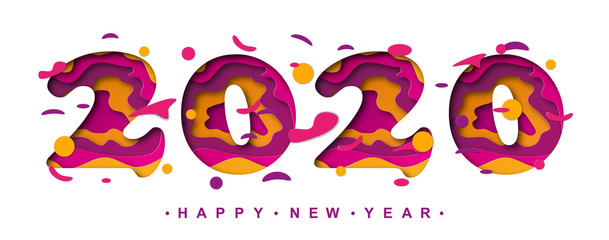 Fototapeta na wymiar Happy 2020 new year colour banner - vector