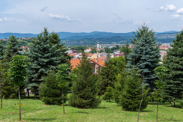 Loznica, Serbia - July 12, 2019: Panorama of Loznica, Serbia