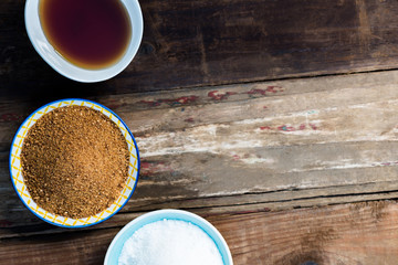Different Kinds of Sugar and Sweeteners in the Bowls