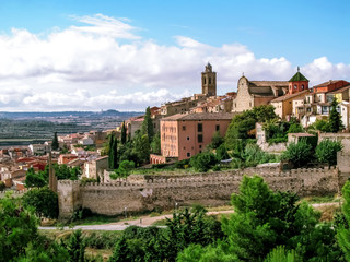View of the Old City of Cervera in Catalonia (Spain). Beautiful Catalan landscape of a medieval...