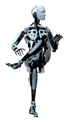 3D Rendering Male Robot on White