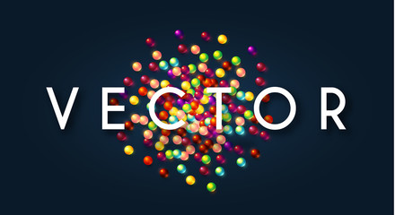 Colorful random balls background. Funny design. Falling spheres.