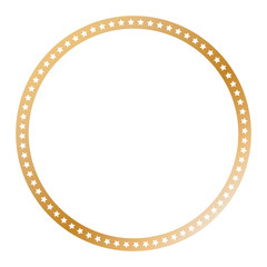 gold round stars frame on white background