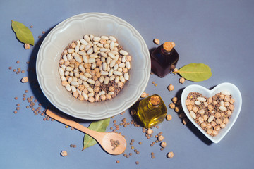 deliciosas legumbres, lentejas, alubias y garbanzos