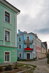 Fototapeta na wymiar Straße in der Altstadt von Kamianets-Podilskyi in der Ukraine