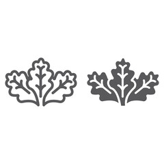 Lettuce line and glyph icon, vegetable and organic, salad sign, vector graphics, a linear pattern on a white background.