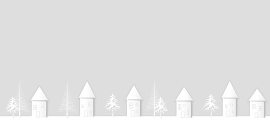 Winter city. Winter cityscape.    冬の市街地、冬の街並み